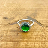 Vintage Emerald 925 Sterling Silver Ring for Women | Turkish Handmade Jewelry Gift