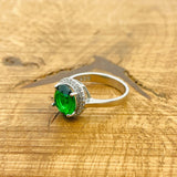 Vintage Emerald 925 Sterling Silver Ring for Women | Turkish Handmade Jewelry Gift