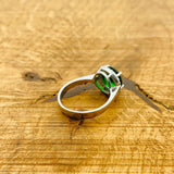 Vintage Emerald 925 Sterling Silver Ring for Women | Turkish Handmade Jewelry Gift