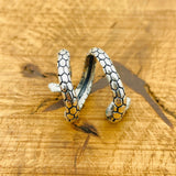 خاتم ثعبان زمردي قابل للتعديل مصنوع يدوياً من الفضة الإسترلينية 925 التركية الحرفية