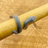 خاتم قابل للتعديل بعين ثعبان بنفسجية من الفضة الإسترلينية 925 يدوي الصنع - مجوهرات حرفي تركي