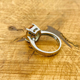 خاتم فضة إسترليني تركي أصلي مصنوع يدويًا من الزولتانيت للنساء | مجوهرات حجر كريم بتصميم عتيق 925