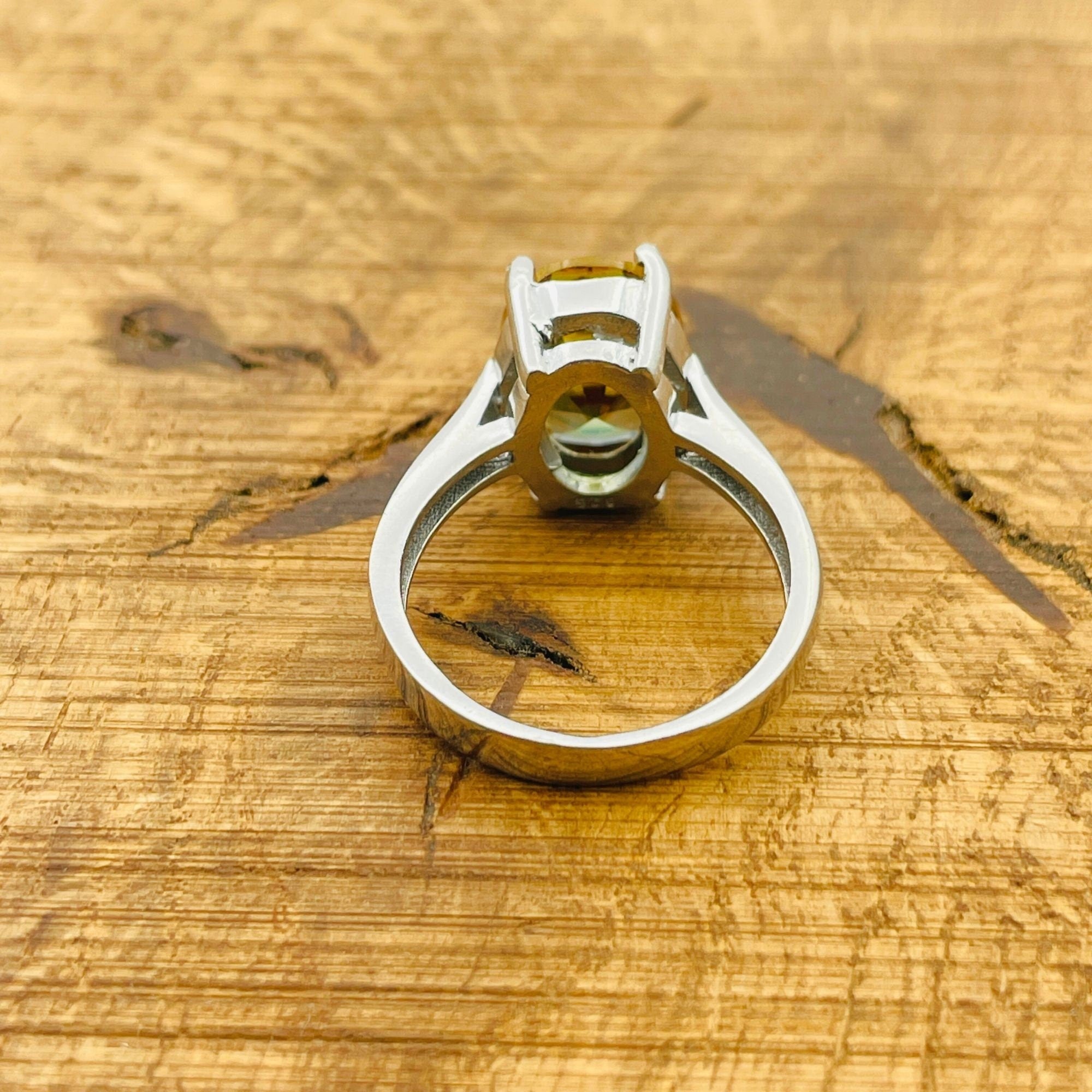 خاتم فضة إسترليني تركي أصلي مصنوع يدويًا من الزولتانيت للنساء | مجوهرات حجر كريم بتصميم عتيق 925