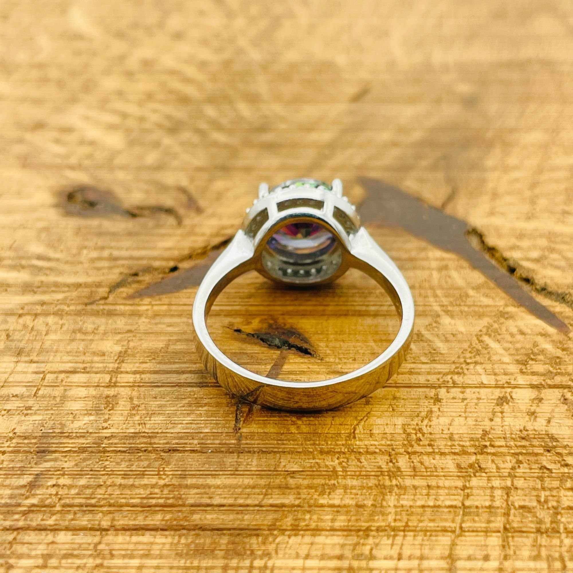 Handmade Turkish 925 Sterling Silver Mystic Topaz Ring - Minimalist & Unique Artisan Jewelry