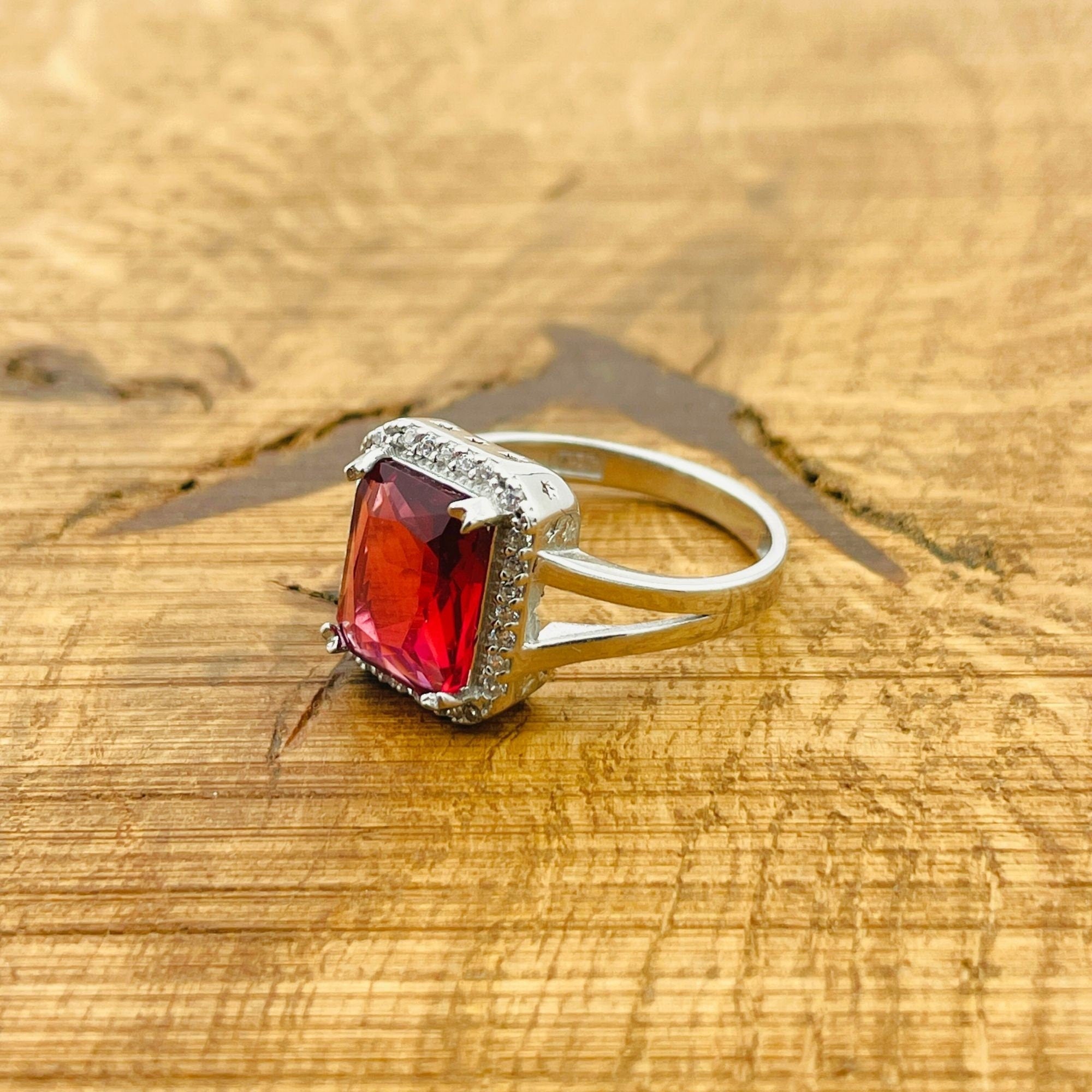 Handcrafted Turkish 925 Sterling Silver Ruby Ring for Women - Elegant & Unique Gift