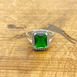 Turkish Handcrafted 925 Sterling Silver Emerald Ring for Women - Minimalist Elegance & Thoughtful Gift
