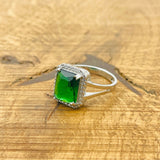 Turkish Handcrafted 925 Sterling Silver Emerald Ring for Women - Minimalist Elegance & Thoughtful Gift