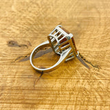 Genuine Zultanite 15x20mm Square Ring - Bold 925 Sterling Silver Turkish Handmade Statement Jewelry for Women