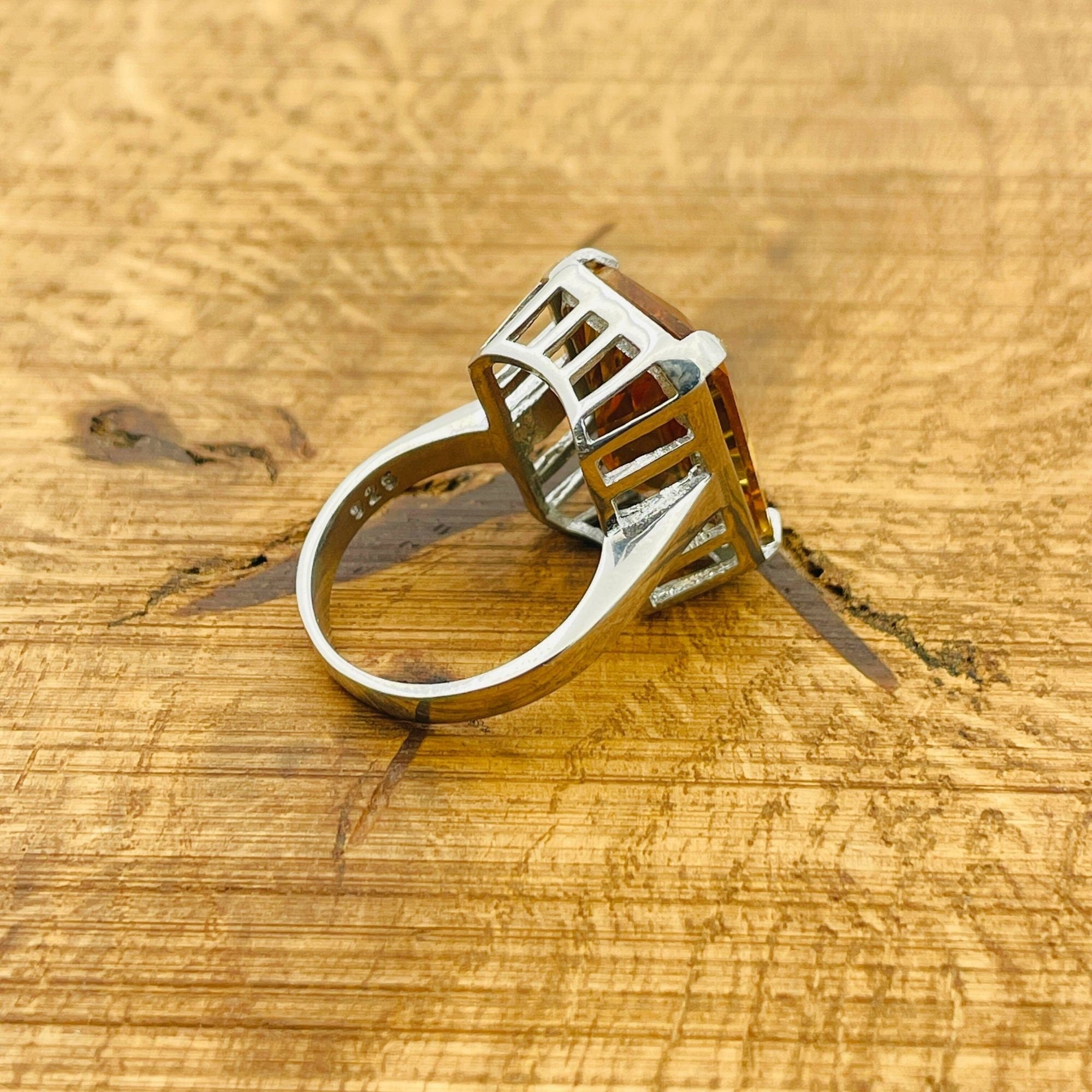 Genuine Zultanite 15x20mm Square Ring - Bold 925 Sterling Silver Turkish Handmade Statement Jewelry for Women