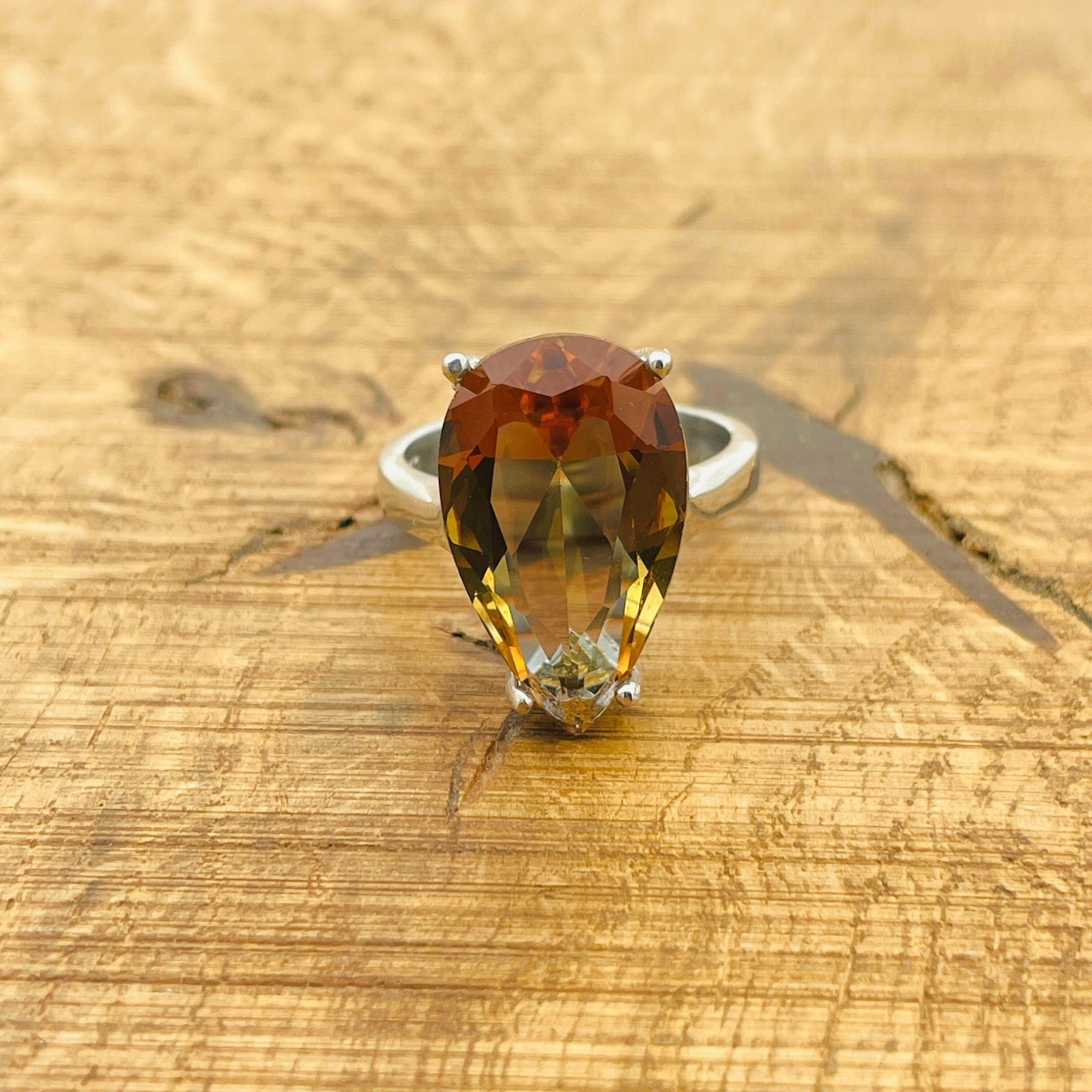 خاتم تركي مصنوع يدويًا من الفضة الإسترلينية بزولتانيت | مجوهرات حجر كريم طبيعي للنساء