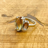 Natural Zultanite Three Stone Ring | Handmade Turkish 925 Sterling Silver | Elegant Gift for Her