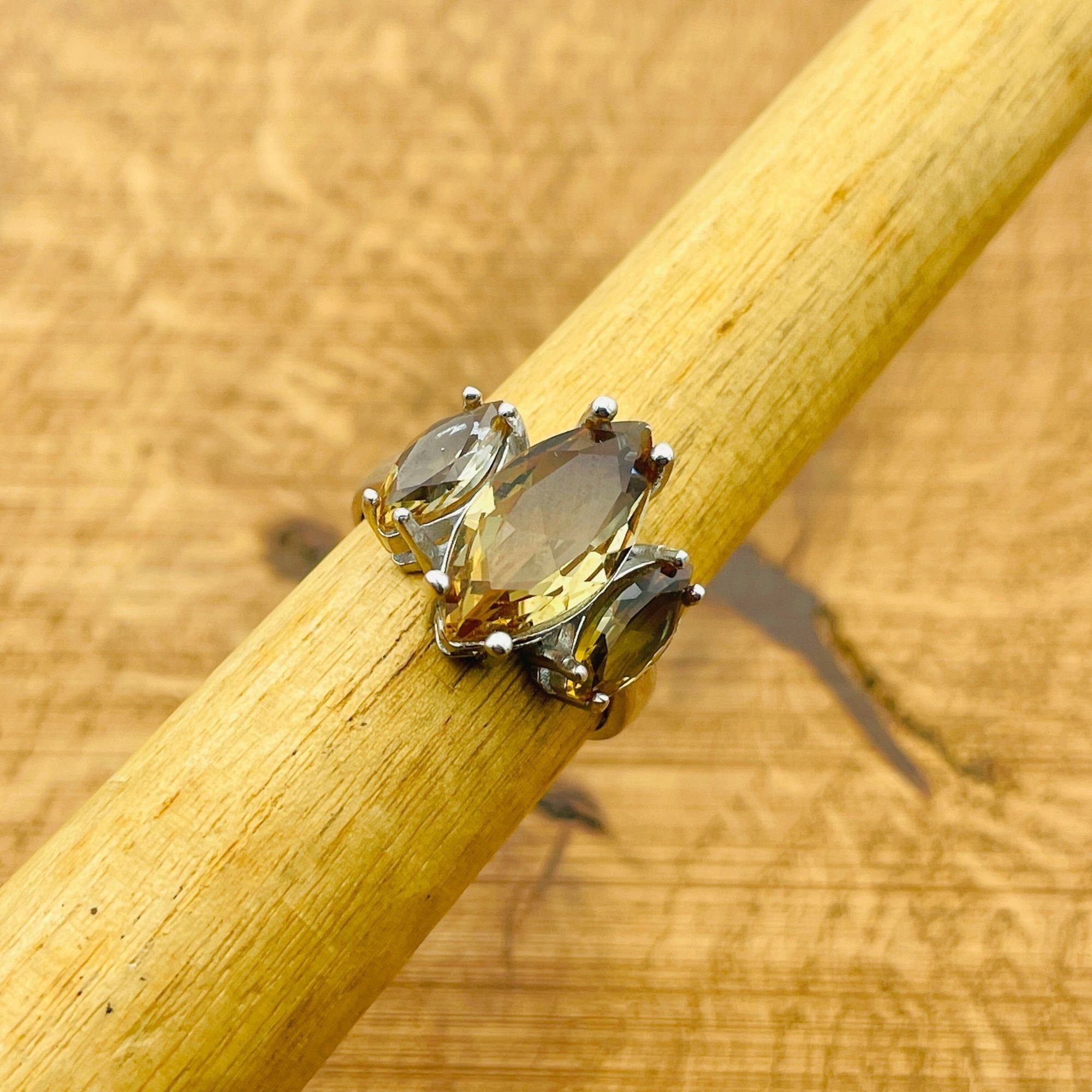 Natural Zultanite Three Stone Ring | Handmade Turkish 925 Sterling Silver | Elegant Gift for Her