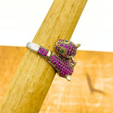 خاتم رأس نمر الجمشت الملكي - مجوهرات تركية مصنوعة يدوياً من الفضة الإسترلينية 925