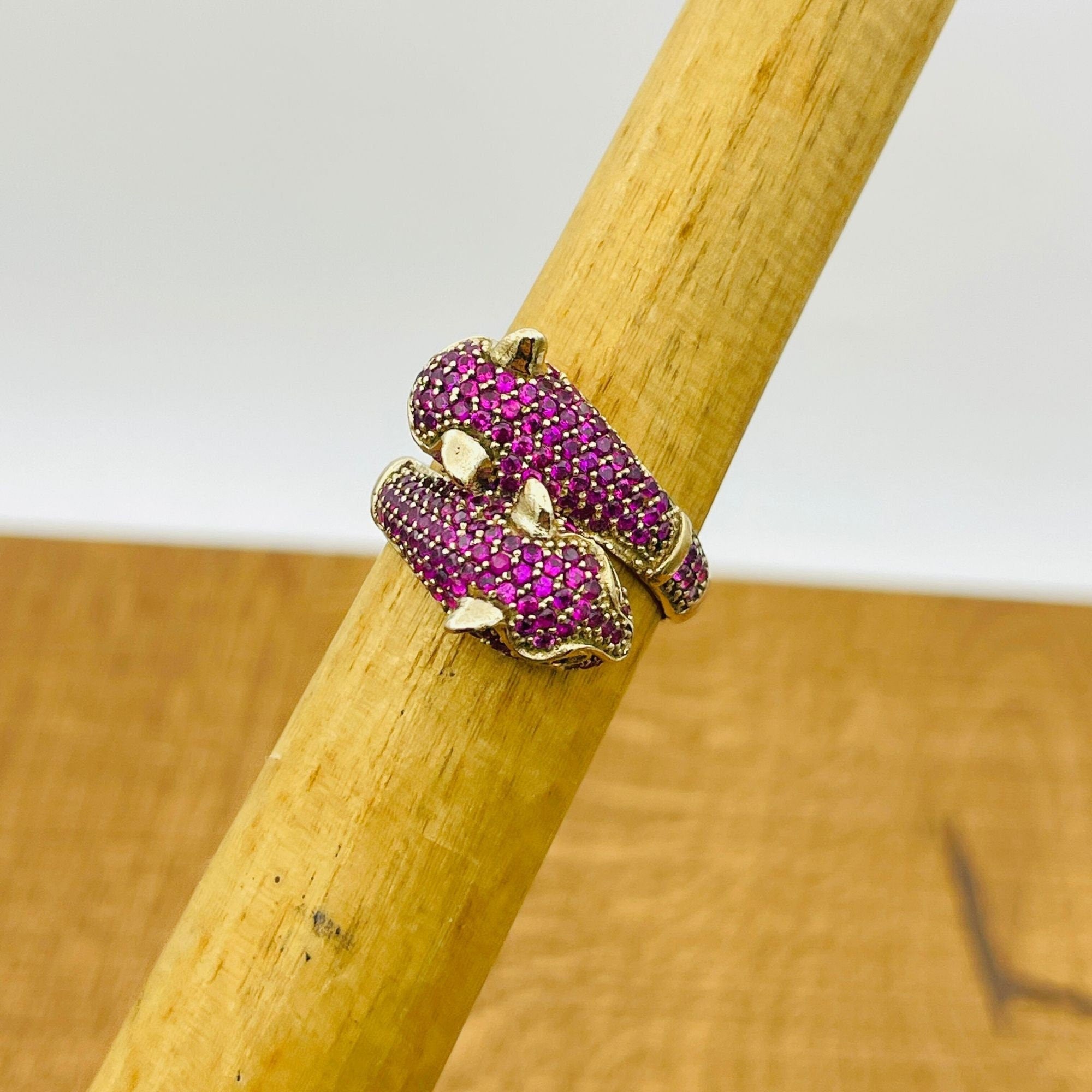 خاتم رأس نمر الجمشت الملكي - مجوهرات تركية مصنوعة يدوياً من الفضة الإسترلينية 925