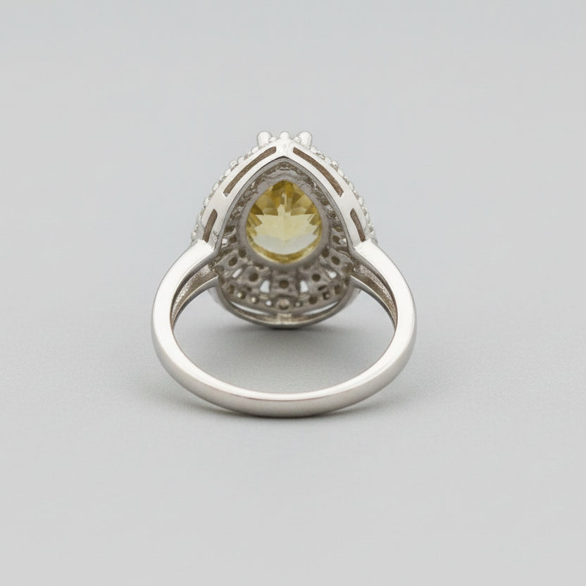 Natürlicher Zultanite Gelber Edelsteinring für Frauen - 925 Sterlingsilber, Türkisch Handgefertigt
