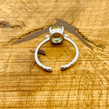 خاتم زولتانيت تركي يدوي الصنع من الفضة الإسترلينية قابل للتعديل - حجر كريم طبيعي يغير لونه للنساء