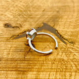 خاتم زنزانيت تركي أصلي مصنوع يدويًا من الفضة الإسترلينية قابل للتعديل للنساء