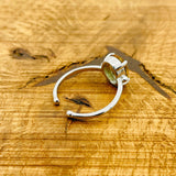 خاتم تركي يدوي الصنع من الفضة الإسترلينية بحجر الزولتانيت للنساء - مجوهرات أنيقة بحجر كريم طبيعي مستدير