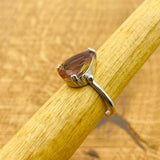 خاتم زولتانيت تركي مصنوع يدويًا قابل للتعديل | مجوهرات حجر كريم فضة استرلينية 925 بسيطة للنساء