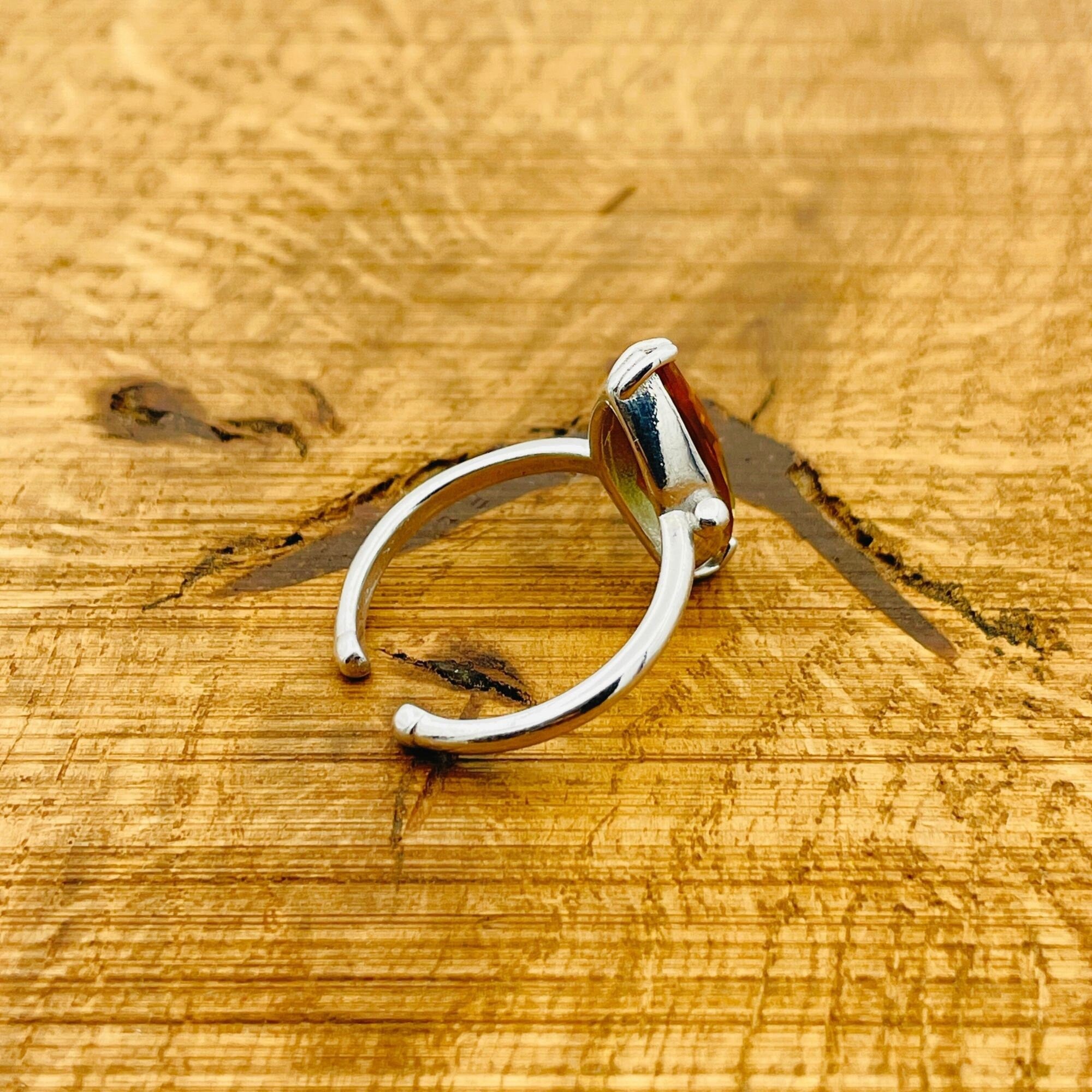 خاتم زولتانيت ماركيز من الفضة الإسترلينية 925 التركية الصنع - مجوهرات نسائية بحجر كريم قابل للتعديل