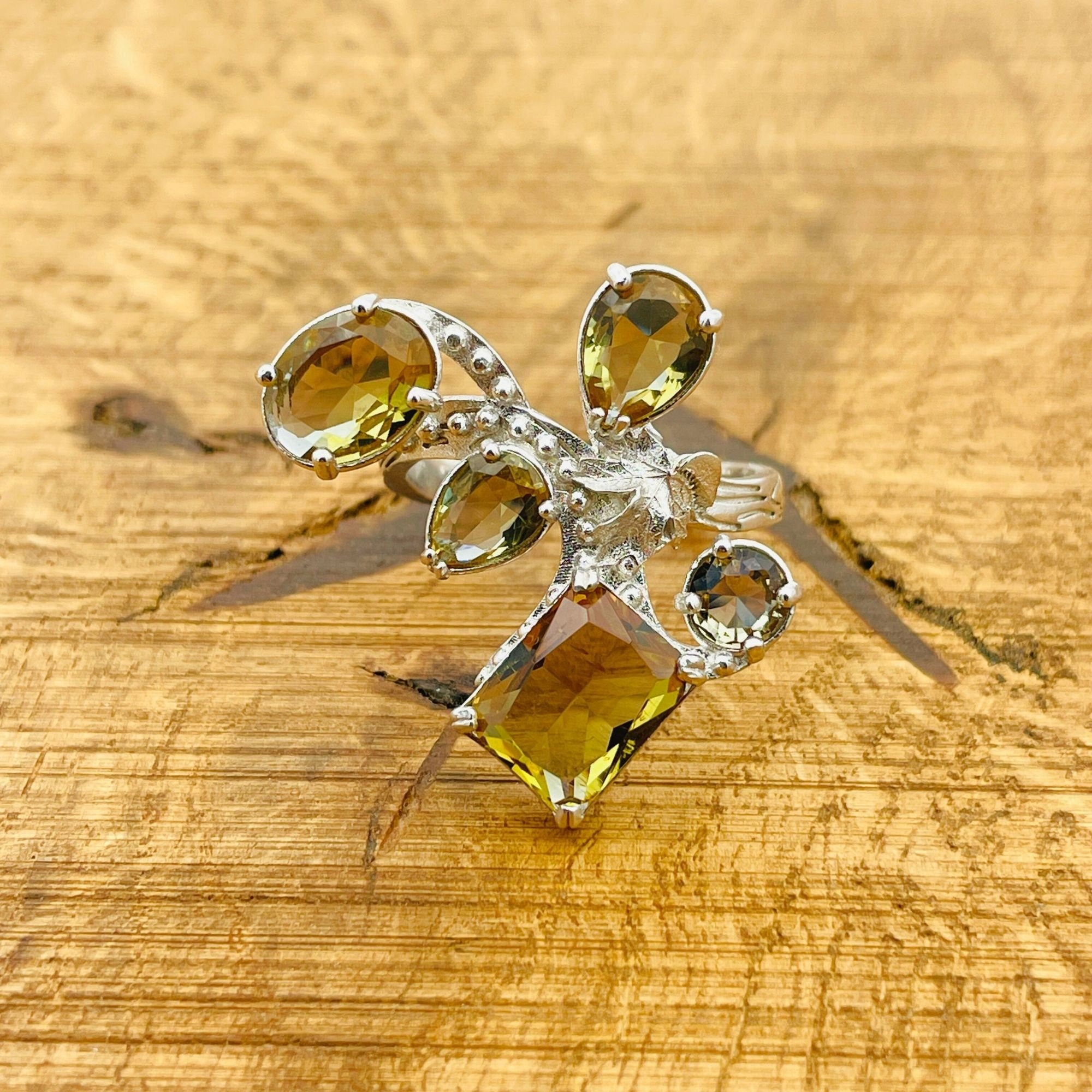 Turkish Handmade Multi-Stone Zultanite Ring | 925 Sterling Silver Artisan Jewelry Gift for Her