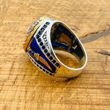 خاتم رجالي بيضاوي من الأماثيست فضة إسترليني 925 عثماني مصنوع يدويًا - مجوهرات حرفي تركي