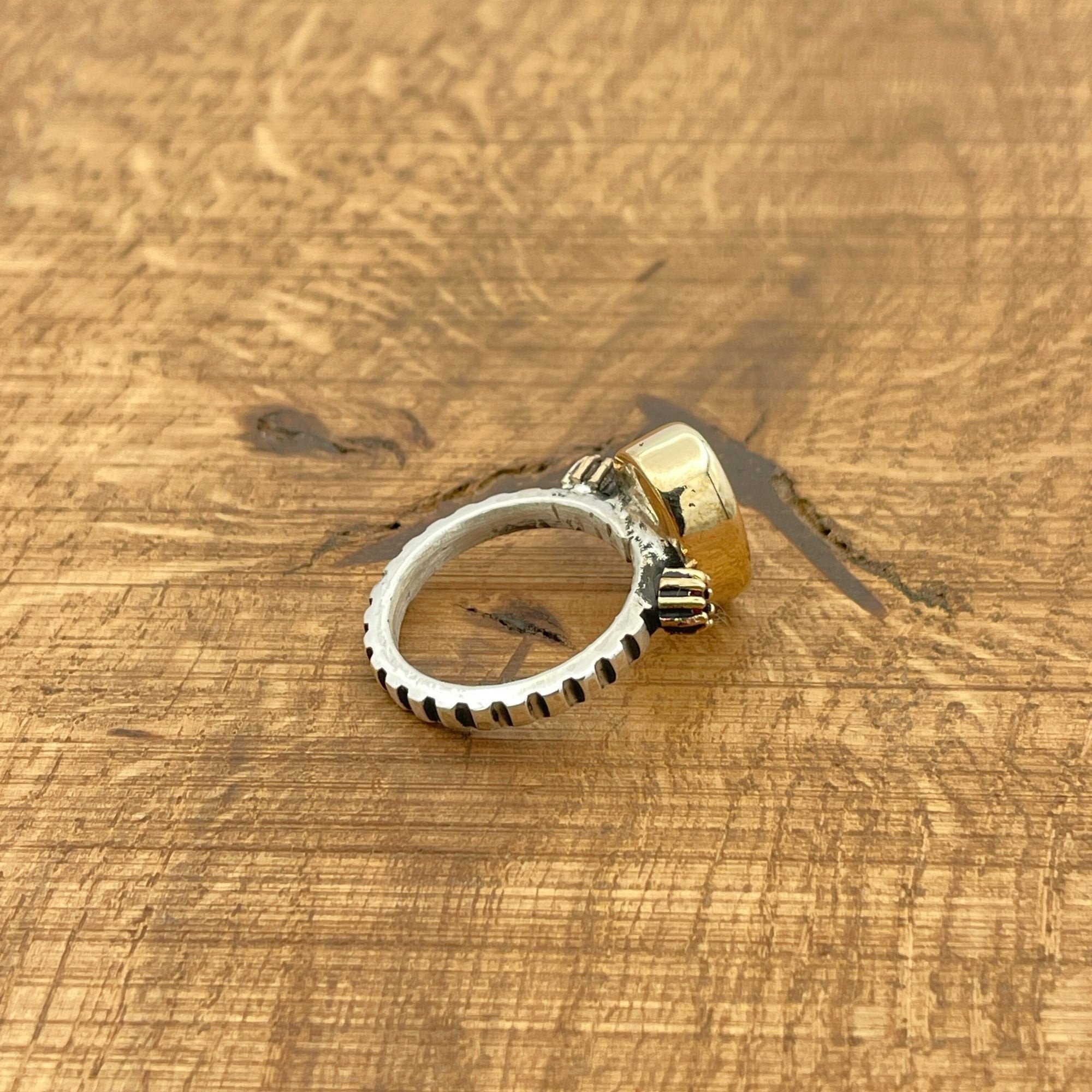 خاتم توباز ميستيك متعدد الألوان مصنوع يدويًا تركي للنساء | فضة استرلينية 925 ولمسة برونزية هدية