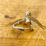 خاتم زولتانيت تركي مصنوع يدويًا | مجوهرات حجر كريم قابلة للتعديل من الفضة الإسترلينية 925 الأصلية