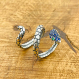 خاتم أفعى ياقوت قابل للتعديل مصنوع يدوياً في تركيا - مجوهرات حرفية من الفضة الإسترلينية 925