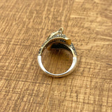 Bague artisanale tête de tigre en onyx noir en argent sterling turc | Bijoux artisanaux unisexes