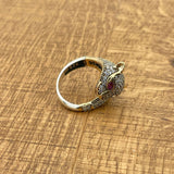 Bague tête de tigre en zircon noir en argent sterling 925 turc fait main - Bijou artisanal unique cadeau