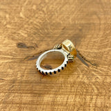 Turkish Handmade Ruby Sterling Silver Ring with Bronze Accents | 925 Sterling Silver Gift for Her