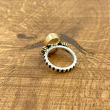 خاتم عقيق أسود مصنوع يدويًا للنساء | مجوهرات تركية من الفضة الإسترلينية 925 والبرونز هدية