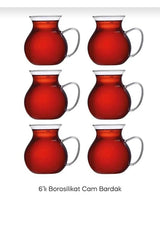 Iliva Professional Heat - Resistant Turkish Tea Glasses with Handles - 6 Pack - TryAladdin