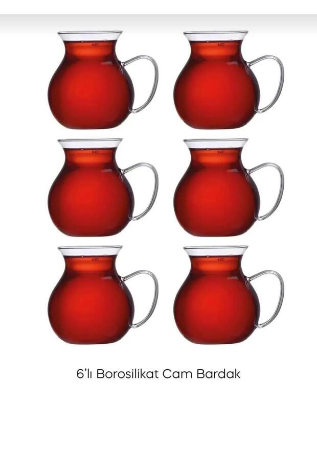 Iliva Professional Heat - Resistant Turkish Tea Glasses with Handles - 6 Pack - TryAladdin