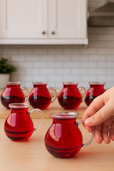 Iliva Professional Heat - Resistant Turkish Tea Glasses with Handles - 6 Pack - TryAladdin