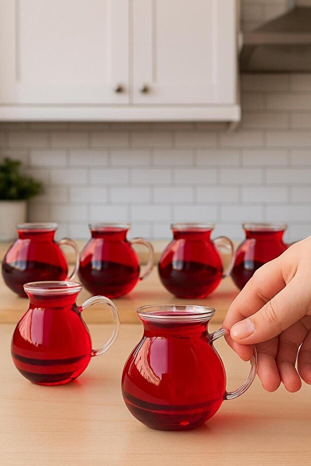 Iliva Professional Heat - Resistant Turkish Tea Glasses with Handles - 6 Pack - TryAladdin