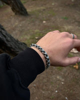 Sterling Silver Oval Link Bracelet - Engraved Handcrafted Design