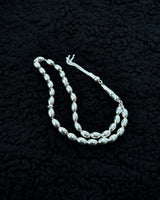 Sterling Silver Oval Prayer Beads - Handcrafted Chain Design