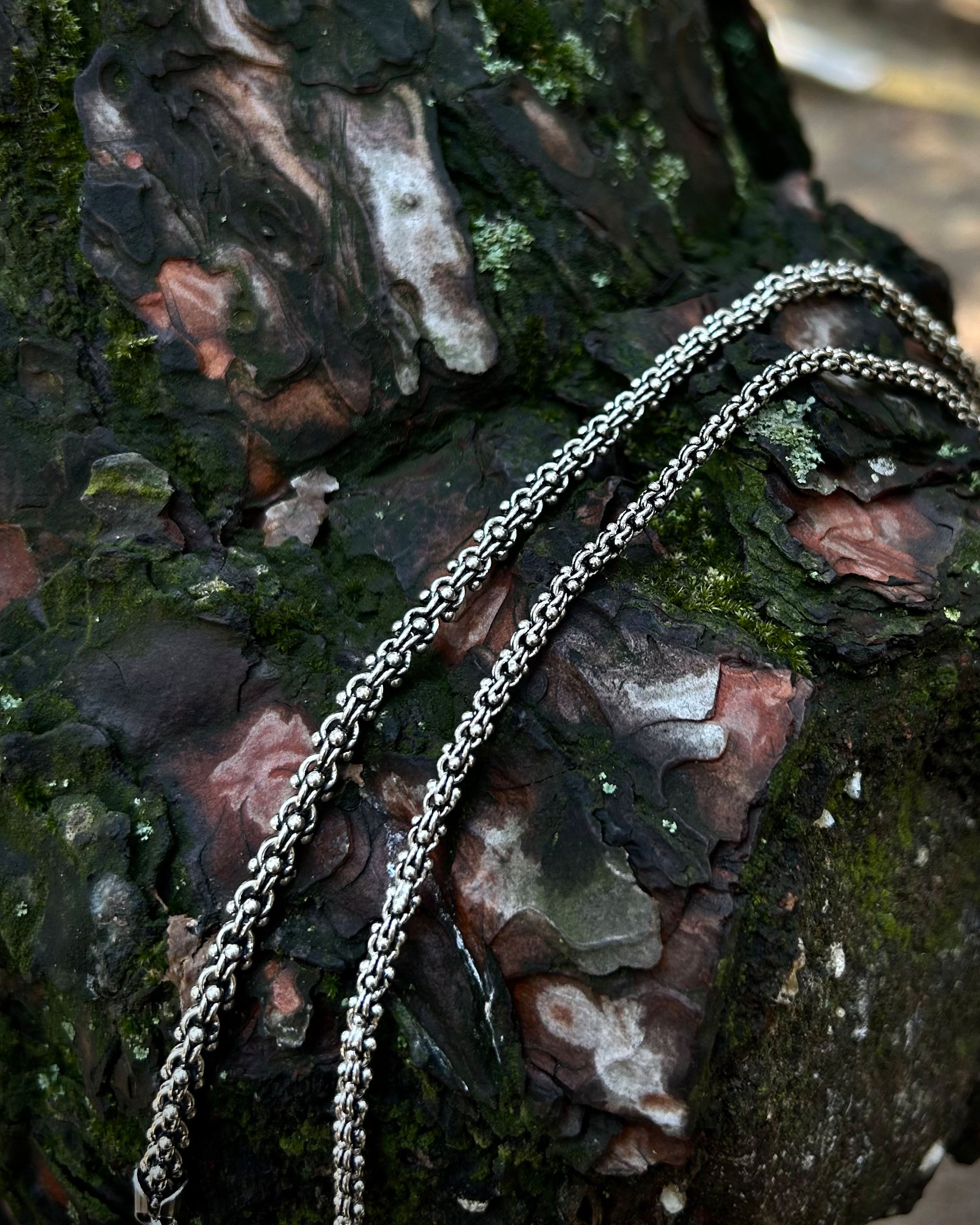 925 Sterling Silver Ball Chain Necklace - Unique Circular Links