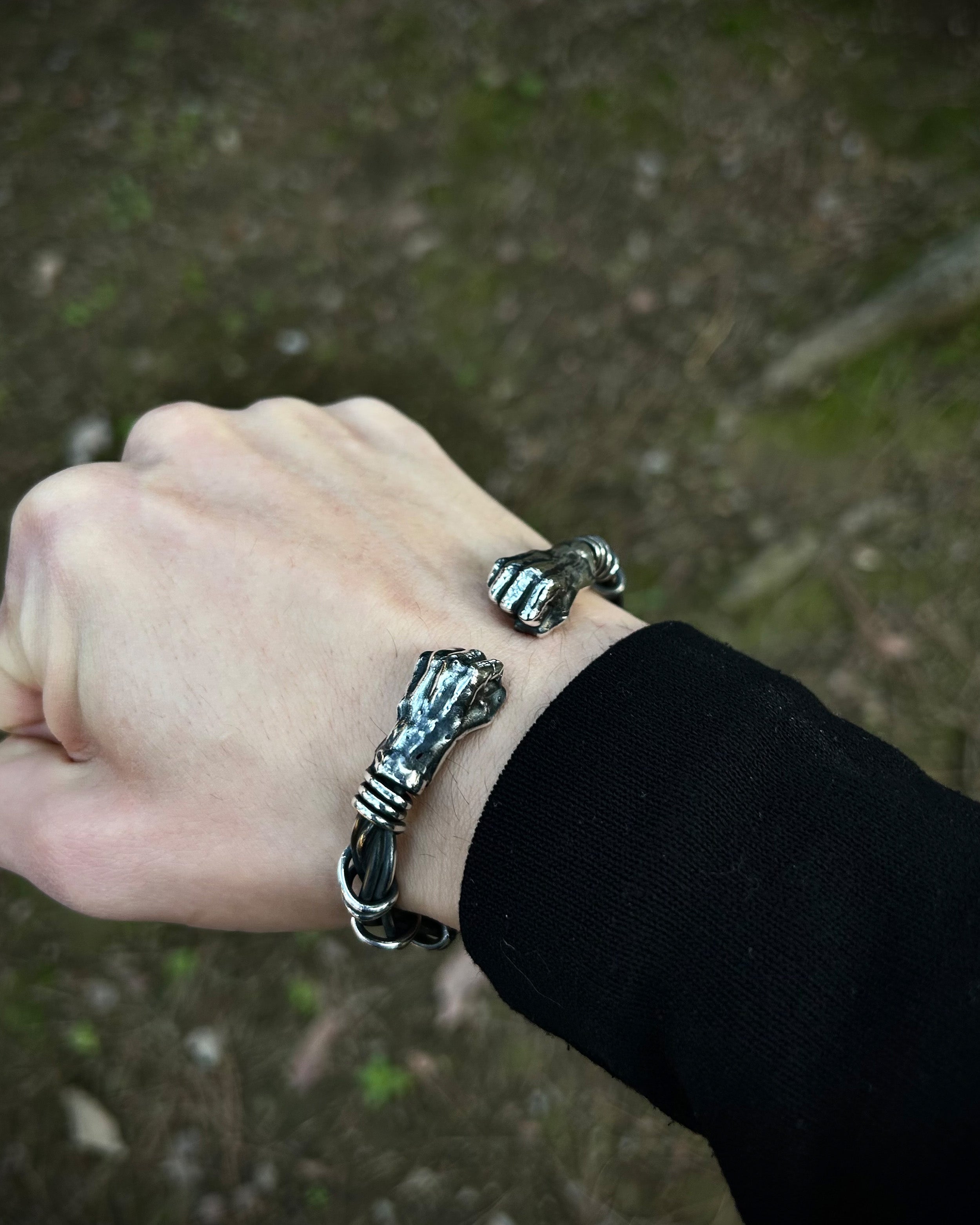 Adjustable Sterling Silver Wirework Cuff Bracelet - Symbol of Strength