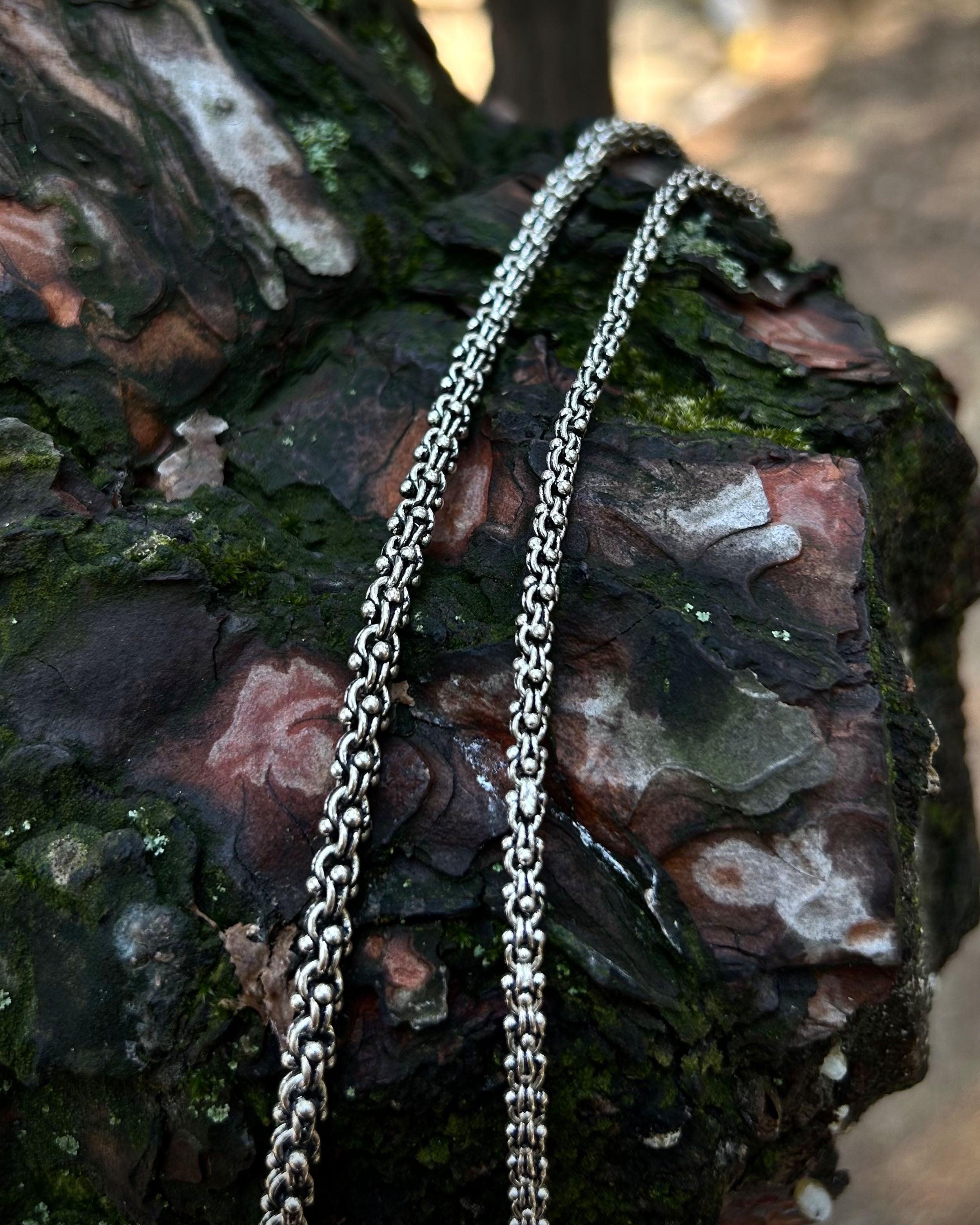 925 Sterling Silver Ball Chain Necklace - Unique Circular Links