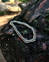 925 Sterling Silver Byzantine King Chain Bracelet - Bold & Solid