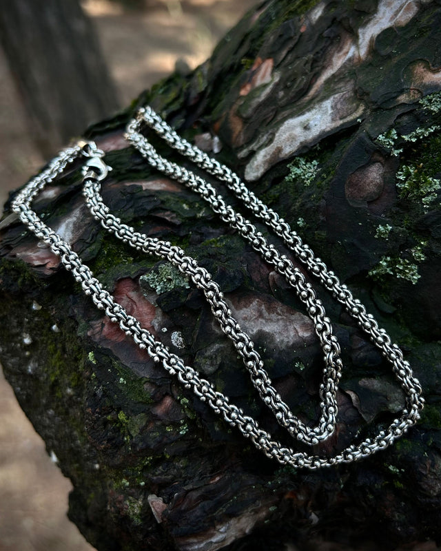 925 Sterling Silver Ball Chain Necklace - Unique Circular Links