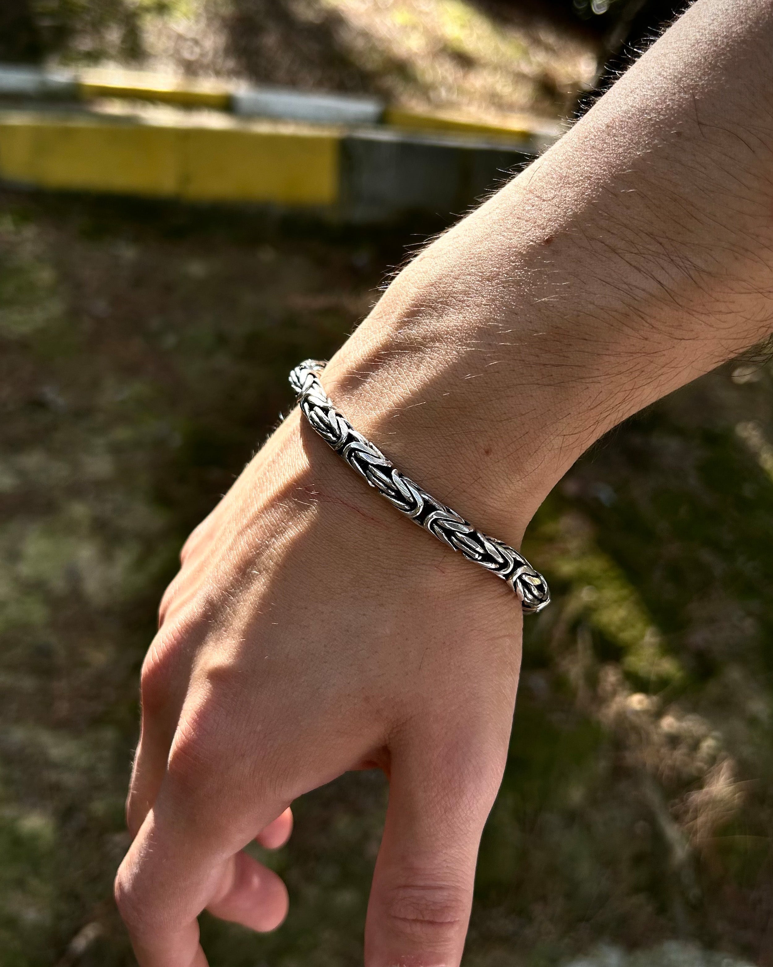 925 Sterling Silver Byzantine King Chain Bracelet - Bold & Solid