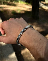 Sterling Silver Byzantine King Chain Bracelet - Bold & Statement