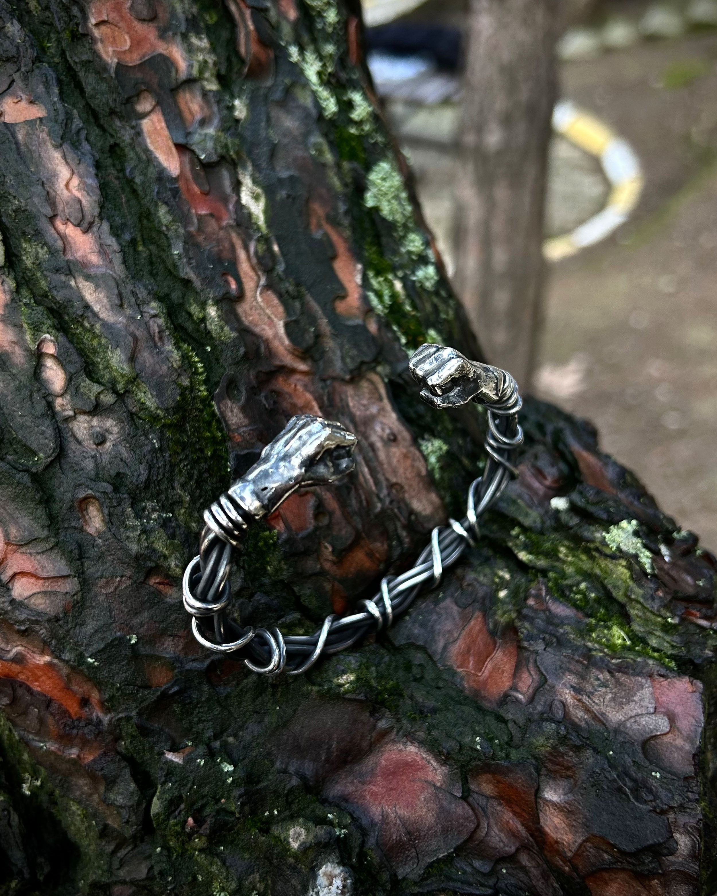 Adjustable Sterling Silver Wirework Cuff Bracelet - Symbol of Strength