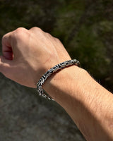 925 Sterling Silver Byzantine King Chain Bracelet - Bold & Solid