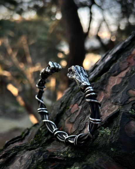 Adjustable Sterling Silver Wirework Cuff Bracelet - Symbol of Strength