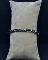 Sterling Silver Thorn Wire Gothic Bracelet - Adjustable
